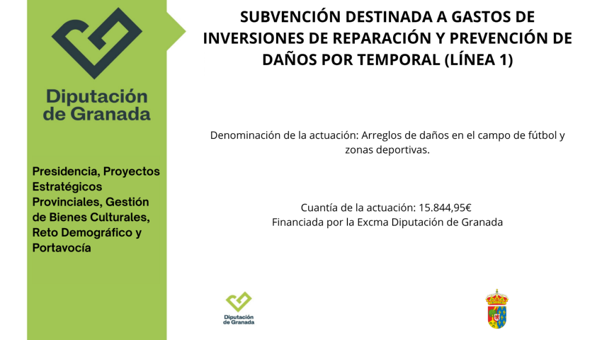 Subvención destinada a gastos de inversiones de reparación y prevención de daños por temporal (Línea 1)