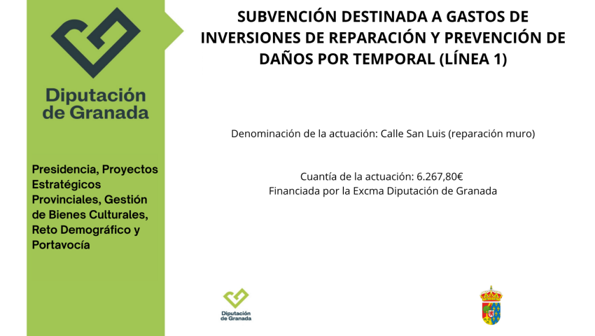 Subvención destinada a gastos de inversiones de reparación y prevención de daños por temporal (Línea 1)